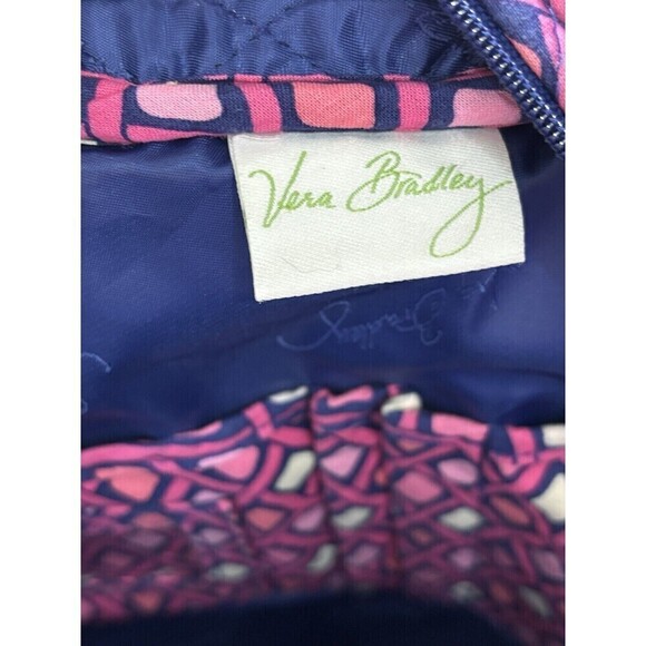 VERA BRADLEY Katalina Pink Diamonds Campus Backpack Blue White Bag Retired main image 4